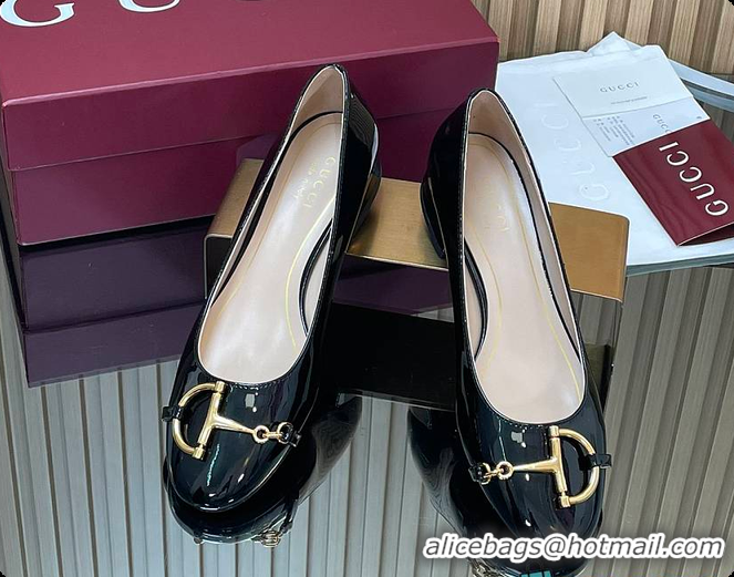 Big Discount Gucci Women's Ballet Flat with Half Horsebit in Black Patent leather 60701408
