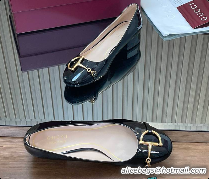 Big Discount Gucci Women's Ballet Flat with Half Horsebit in Black Patent leather 60701408