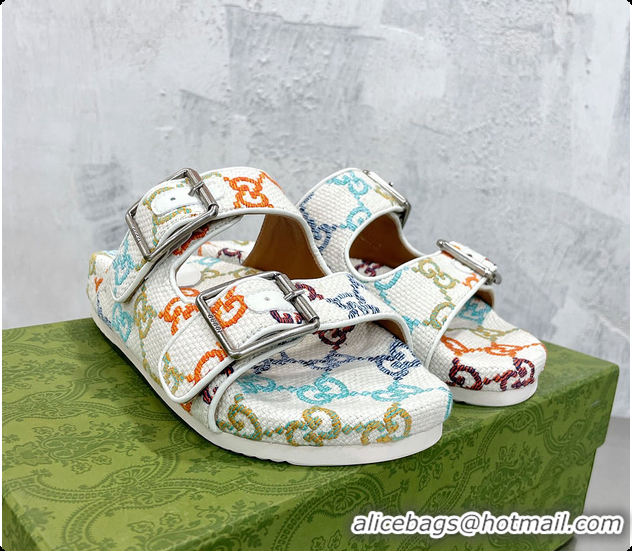 Charming Gucci Slide White Sandal With Straps 60701501