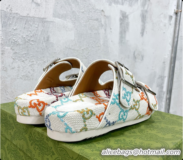Charming Gucci Slide White Sandal With Straps 60701501