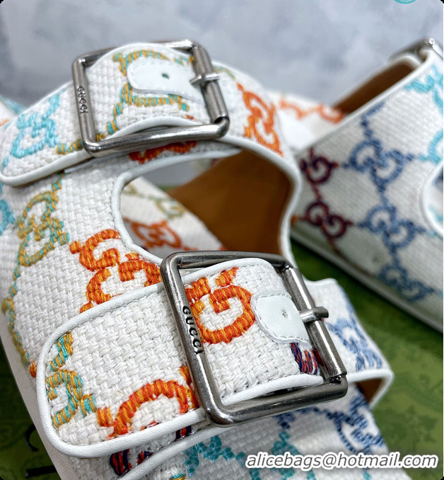 Charming Gucci Slide White Sandal With Straps 60701501