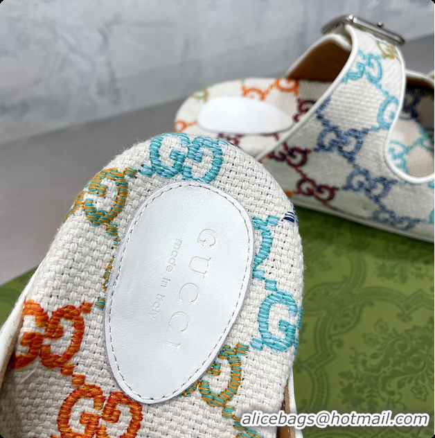 Charming Gucci Slide White Sandal With Straps 60701501