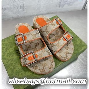 Top Grade Gucci Slide Orange Sandal With Straps 60701501