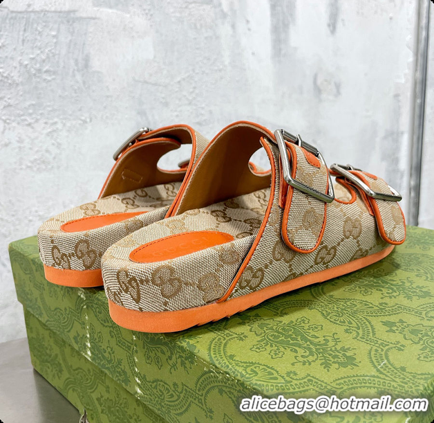 Top Grade Gucci Slide Orange Sandal With Straps 60701501