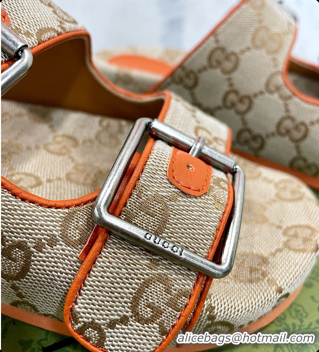 Top Grade Gucci Slide Orange Sandal With Straps 60701501