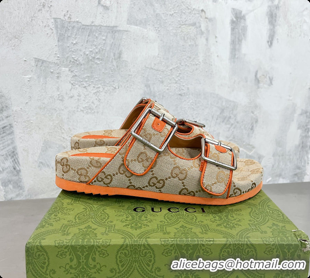 Top Grade Gucci Slide Orange Sandal With Straps 60701501