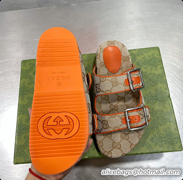 Top Grade Gucci Slide Orange Sandal With Straps 60701501