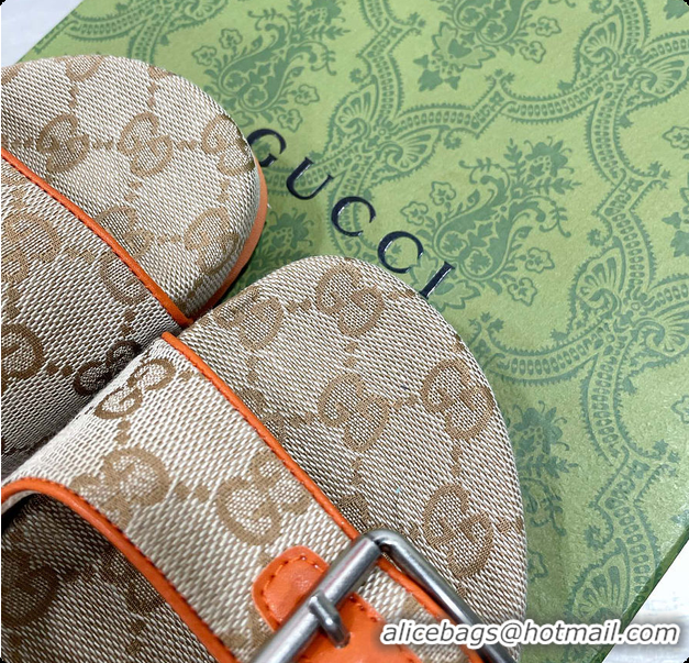Top Grade Gucci Slide Orange Sandal With Straps 60701501