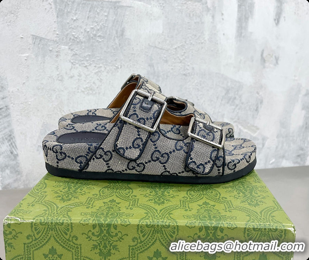 Best Product Gucci Slide Blue Sandal With Straps 60701501