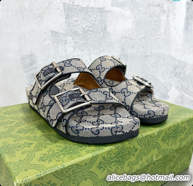 Best Product Gucci Slide Blue Sandal With Straps 60701501