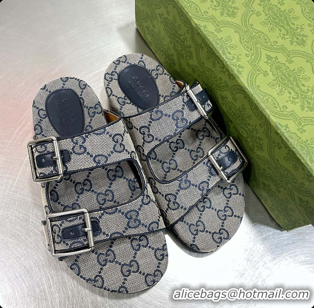 Best Product Gucci Slide Blue Sandal With Straps 60701501