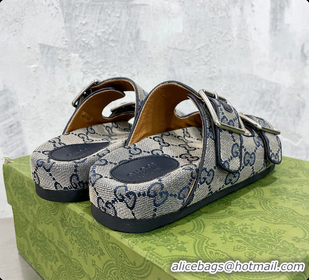 Best Product Gucci Slide Blue Sandal With Straps 60701501