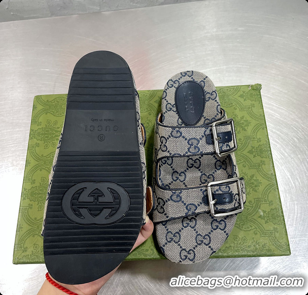 Best Product Gucci Slide Blue Sandal With Straps 60701501