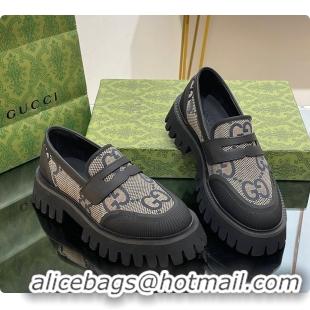 Top Design Gucci Canvas Loafer Blue 60701502