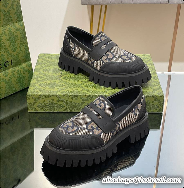 Top Design Gucci Canvas Loafer Blue 60701502