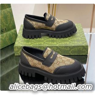 Buy Luxury Gucci Canvas Loafer Brown 60701502