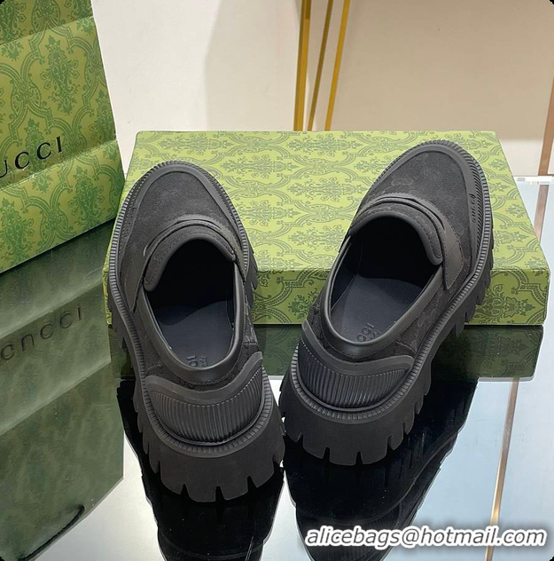 Big Discount Gucci Canvas Loafer Black 60701502