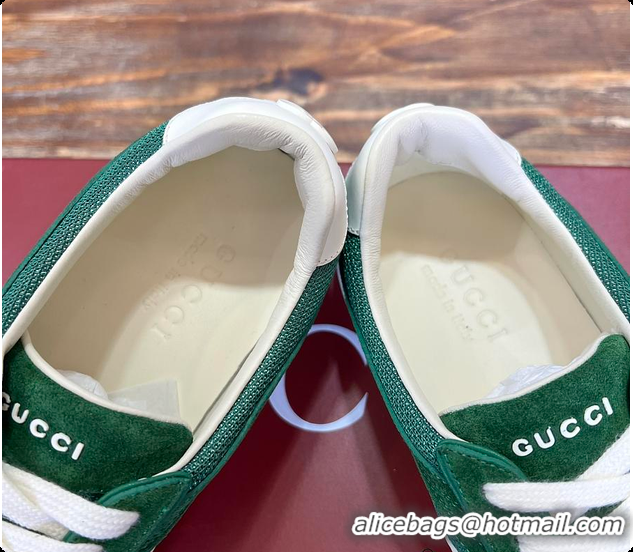 Unique Style Gucci Interlocking GG Sneakers Green Suede 60701508