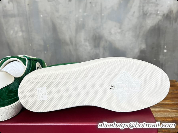 Unique Style Gucci Interlocking GG Sneakers Green Suede 60701508