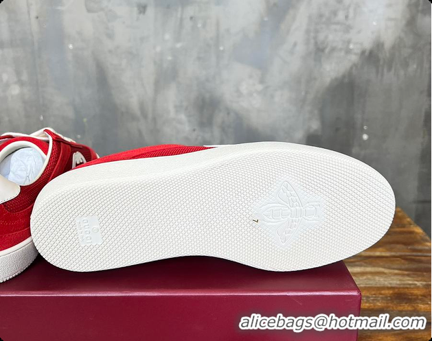 Good Looking Gucci Interlocking GG Sneakers Red Suede 60701508
