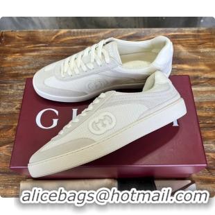 Sophisticated Gucci Interlocking GG Sneakers White Suede 60701508