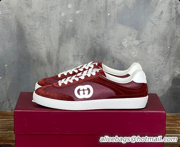 Sumptuous Gucci Interlocking GG Sneakers Burgundy Suede 60701508