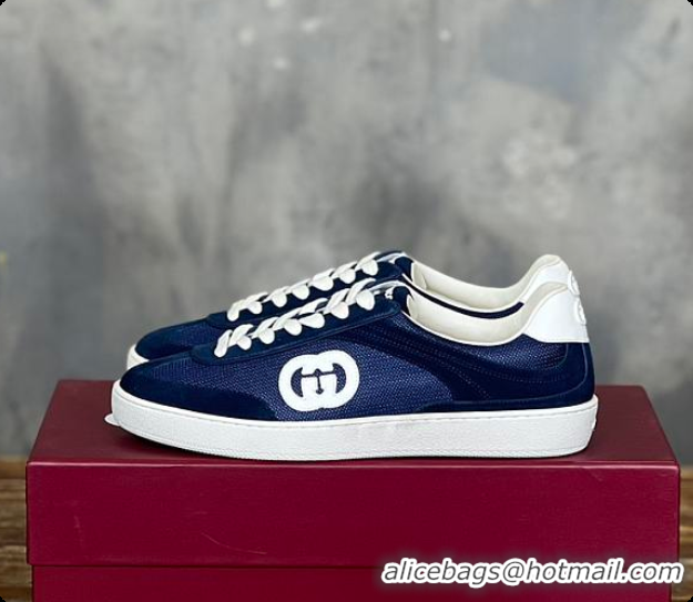 Best Grade Gucci Interlocking GG Sneakers Blue Suede 60701508