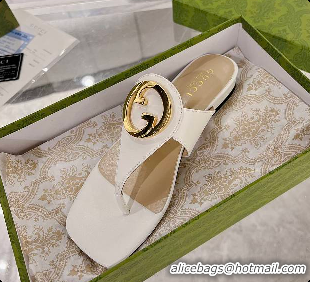 Cheapest Gucci White Blondie Thong Sandals 60701509