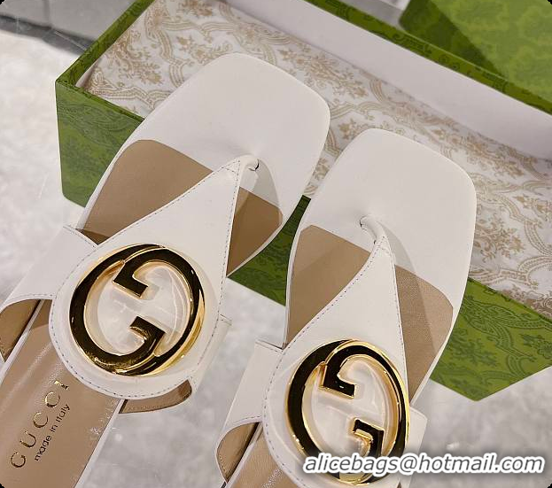 Cheapest Gucci White Blondie Thong Sandals 60701509