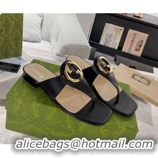 Low Price Gucci Black Blondie Thong Sandals 60701509
