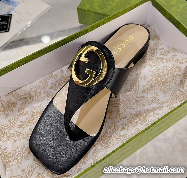 Low Price Gucci Black Blondie Thong Sandals 60701509