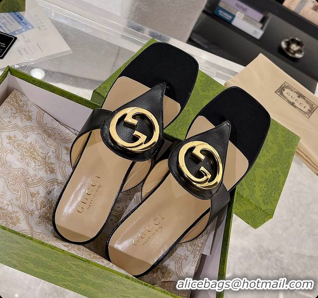 Low Price Gucci Black Blondie Thong Sandals 60701509
