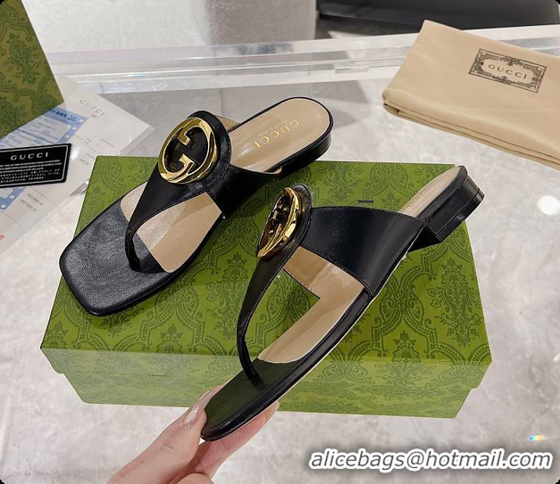 Low Price Gucci Black Blondie Thong Sandals 60701509