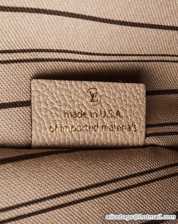 Inexpensive Louis Vuitton Monogram Empreinte Leather Pochette Metis Top Layer Bag M47142 Beige