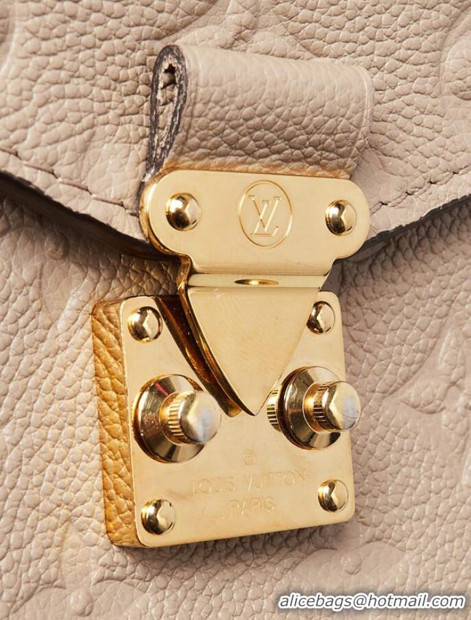 Inexpensive Louis Vuitton Monogram Empreinte Leather Pochette Metis Top Layer Bag M47142 Beige