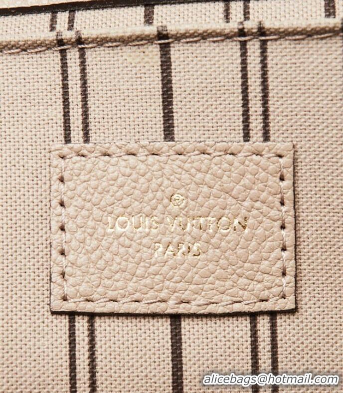 Inexpensive Louis Vuitton Monogram Empreinte Leather Pochette Metis Top Layer Bag M47142 Beige