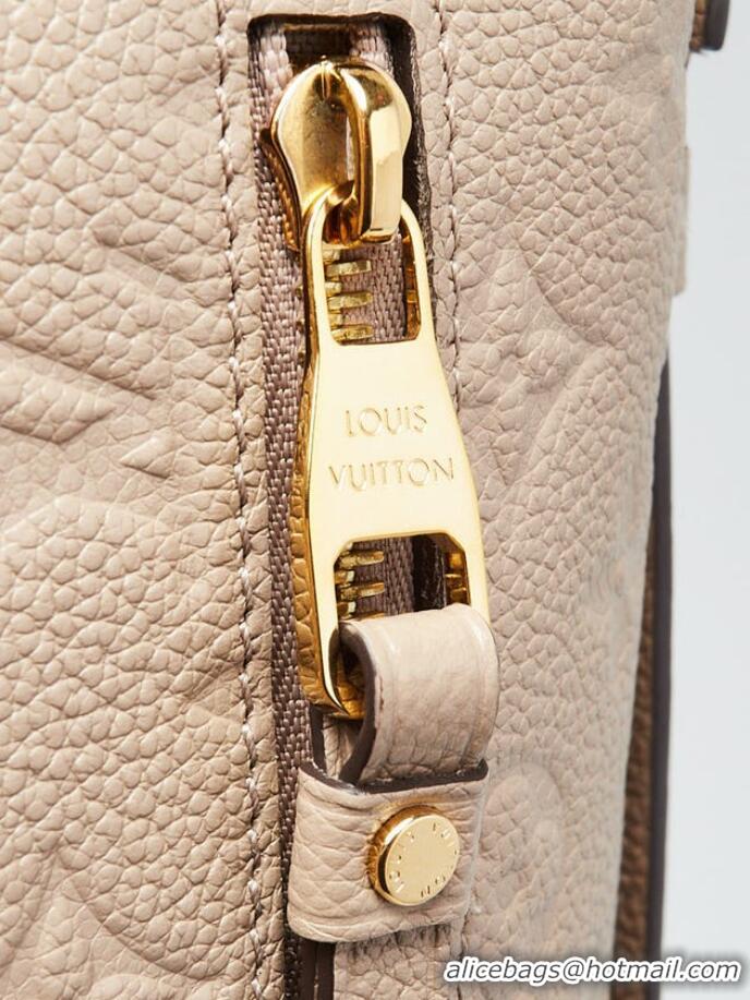 Inexpensive Louis Vuitton Monogram Empreinte Leather Pochette Metis Top Layer Bag M47142 Beige