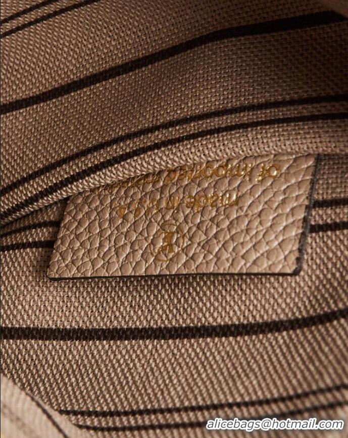 Inexpensive Louis Vuitton Monogram Empreinte Leather Pochette Metis Top Layer Bag M47142 Beige
