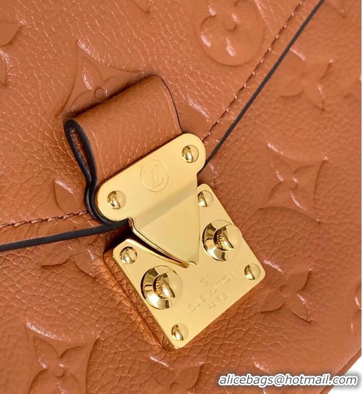 Discount Louis Vuitton Monogram Empreinte Leather Pochette Metis Top Layer Bag M47142 Brown