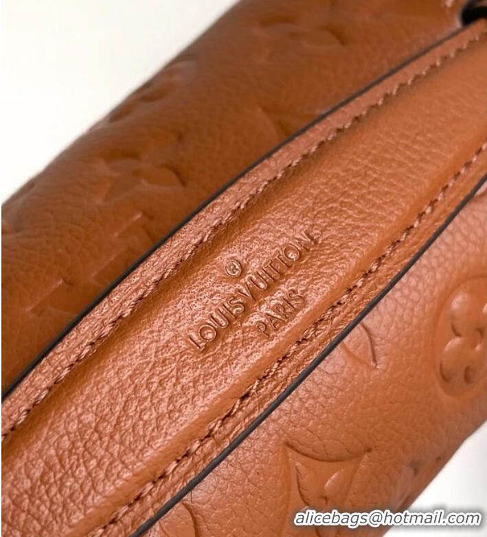 Discount Louis Vuitton Monogram Empreinte Leather Pochette Metis Top Layer Bag M47142 Brown
