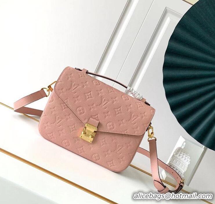 Grade Quality Louis Vuitton Monogram Empreinte Leather Pochette Metis Top Layer Bag M47142 Pink