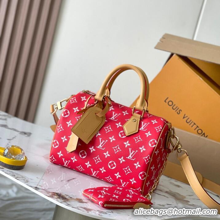 Famous Brand Louis Vuitton Speedy P9 Bandouliere 25 Bag in Soft Calfskin M24425 Red