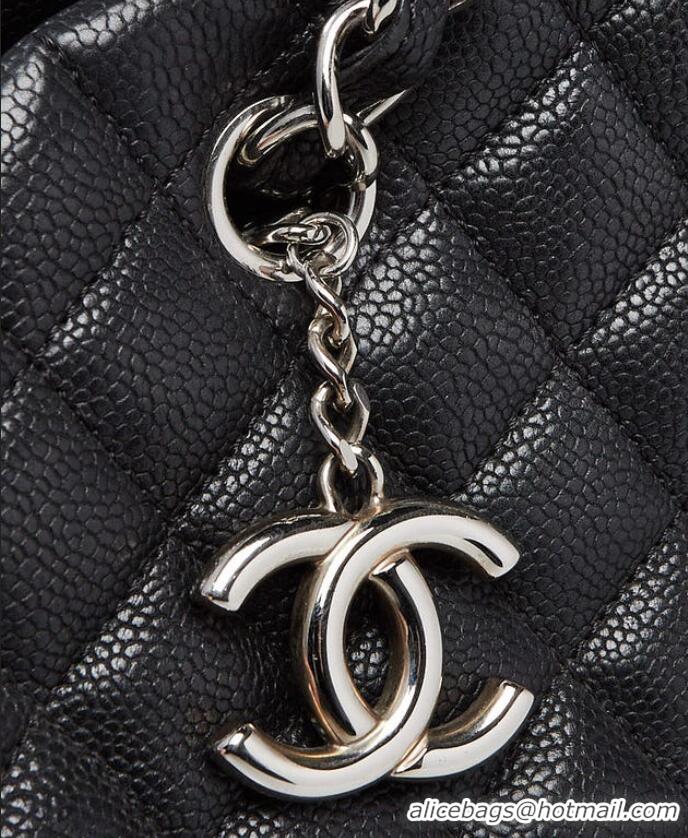 New Design Chanel Quilted Caviar Leather Just Mademoiselle Bowling Bag CH2569 Black