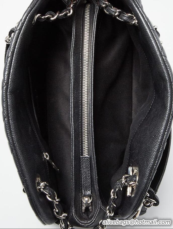 New Design Chanel Quilted Caviar Leather Just Mademoiselle Bowling Bag CH2569 Black