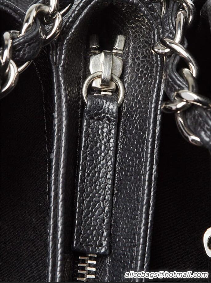 New Design Chanel Quilted Caviar Leather Just Mademoiselle Bowling Bag CH2569 Black