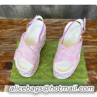 Charming Gucci Women's Supreme Platform Slide Sandal Light Pink 60701601