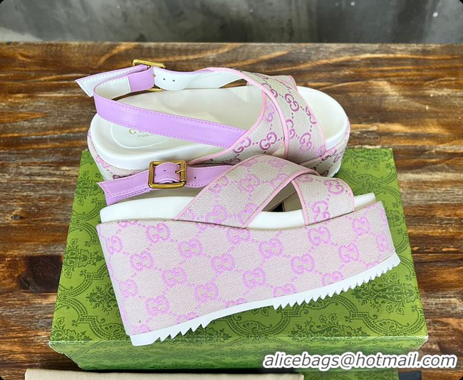 Charming Gucci Women's Supreme Platform Slide Sandal Light Pink 60701601