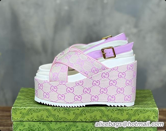Charming Gucci Women's Supreme Platform Slide Sandal Light Pink 60701601