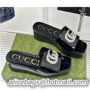 Cheap Price Gucci Crystal-Embellished Slides Full Black 60701605