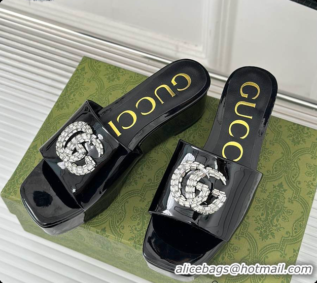 Cheap Price Gucci Crystal-Embellished Slides Full Black 60701605
